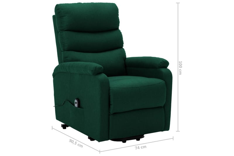 Reclinerfåtölj med uppresningshjälp mörkgrön tyg - Grön - Möbler - Stolar & fåtöljer - Fåtölj - Biofåtölj & reclinerfåtölj