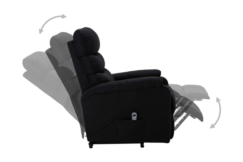 Reclinerfåtölj med uppresningshjälp svart tyg - Svart - Möbler - Stolar & fåtöljer - Fåtölj - Biofåtölj & reclinerfåtölj