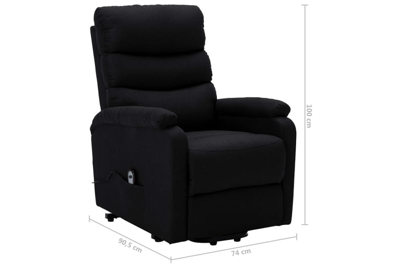 Reclinerfåtölj med uppresningshjälp svart tyg - Svart - Möbler - Stolar & fåtöljer - Fåtölj - Biofåtölj & reclinerfåtölj