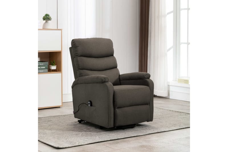 Reclinerfåtölj med uppresningshjälp taupe tyg - Brun - Möbler - Stolar & fåtöljer - Fåtölj - Biofåtölj & reclinerfåtölj