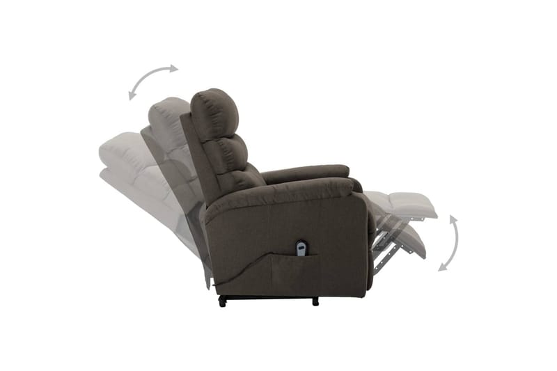 Reclinerfåtölj med uppresningshjälp taupe tyg - Brun - Möbler - Stolar & fåtöljer - Fåtölj - Biofåtölj & reclinerfåtölj