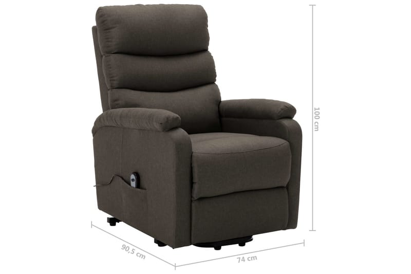 Reclinerfåtölj med uppresningshjälp taupe tyg - Brun - Möbler - Stolar & fåtöljer - Fåtölj - Biofåtölj & reclinerfåtölj
