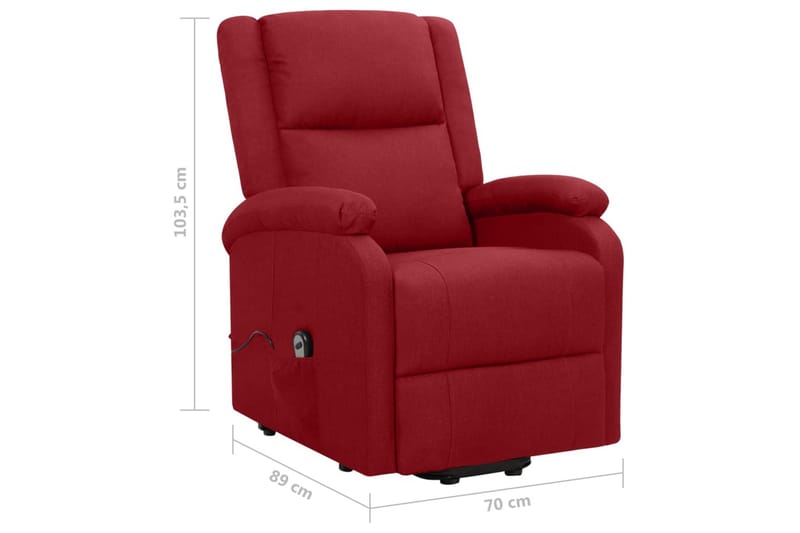 Reclinerfåtölj med uppresningshjälp vinröd tyg - Röd - Möbler - Stolar & fåtöljer - Fåtölj - Biofåtölj & reclinerfåtölj