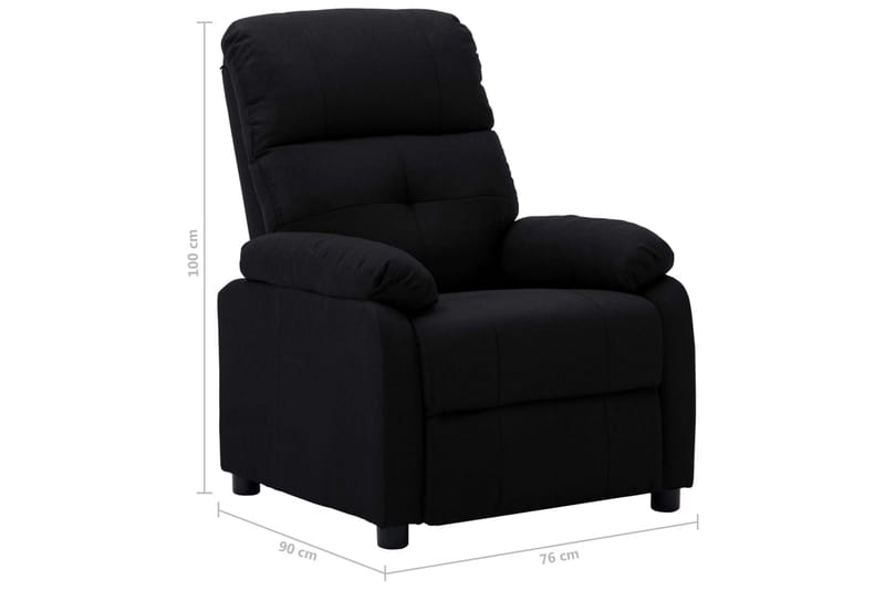 Reclinerfåtölj svart tyg - Svart - Möbler - Stolar & fåtöljer - Fåtölj - Biofåtölj & reclinerfåtölj