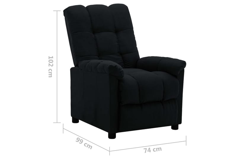 Reclinerfåtölj svart tyg - Svart - Möbler - Stolar & fåtöljer - Fåtölj - Biofåtölj & reclinerfåtölj