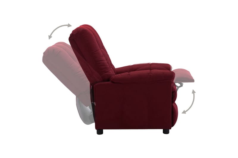 Reclinerfåtölj vinröd tyg - Röd - Möbler - Stolar & fåtöljer - Fåtölj - Biofåtölj & reclinerfåtölj