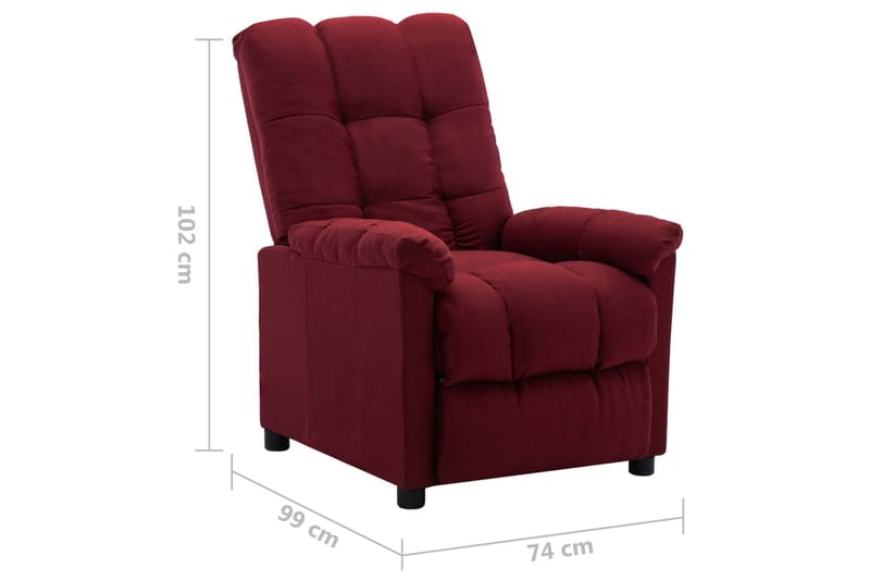 Reclinerfåtölj vinröd tyg - Röd - Möbler - Stolar & fåtöljer - Fåtölj - Biofåtölj & reclinerfåtölj