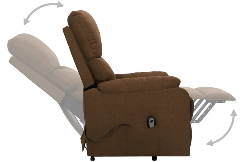 Reclinerfåtöljer med uppresningshjälp brun tyg - Brun - Möbler - Stolar & fåtöljer - Fåtölj - Biofåtölj & reclinerfåtölj