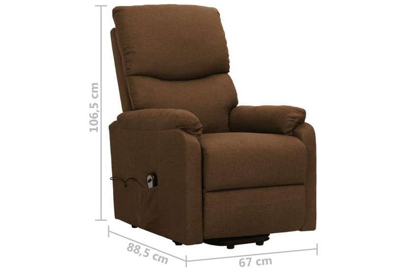 Reclinerfåtöljer med uppresningshjälp brun tyg - Brun - Möbler - Stolar & fåtöljer - Fåtölj - Biofåtölj & reclinerfåtölj