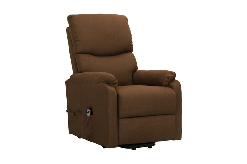 Reclinerfåtöljer med uppresningshjälp brun tyg - Brun - Möbler - Stolar & fåtöljer - Fåtölj - Biofåtölj & reclinerfåtölj