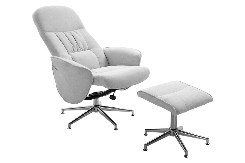 Rune Recliner med Ottoman - Grå - Möbler - Stolar & fåtöljer - Fåtölj - Biofåtölj & reclinerfåtölj