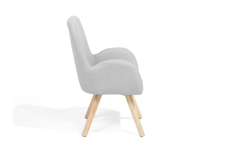 Bjarn Modern Oval Fåtölj i Tyg med Träben - Grå - Möbler - Stolar & fåtöljer - Fåtölj