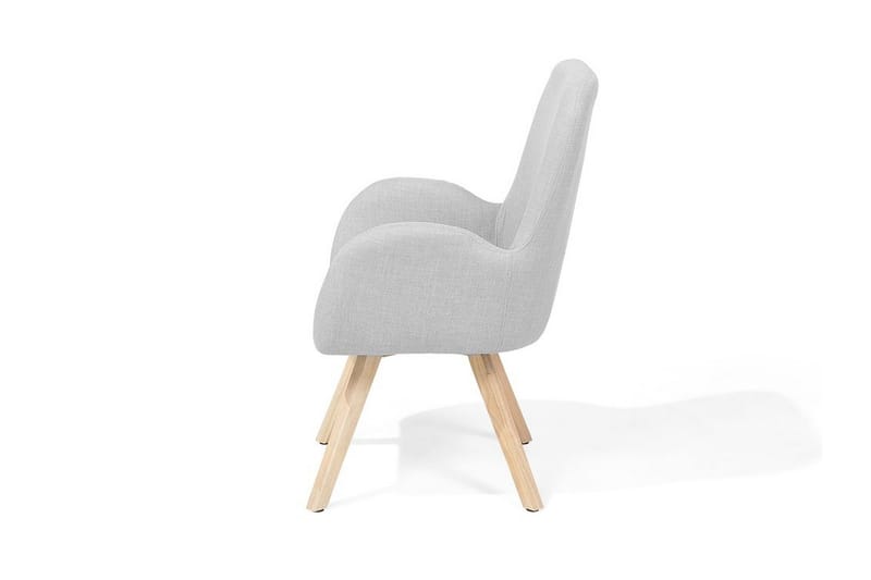 Bjarn Modern Oval Fåtölj i Tyg med Träben - Grå - Möbler - Stolar & fåtöljer - Fåtölj