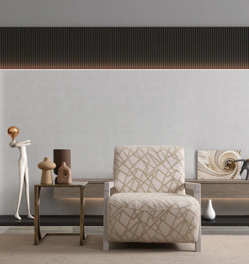 Bonavista Fåtölj Chenille - Kräm / Ljusbeige - Möbler - Stolar & fåtöljer - Fåtölj - Öronlappsfåtölj