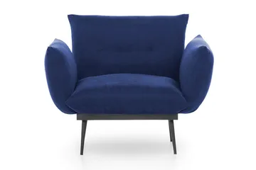 Bramelia Modern Fåtölj i Mocka med Metallben - Blå - Möbler - Stolar & fåtöljer - Fåtölj
