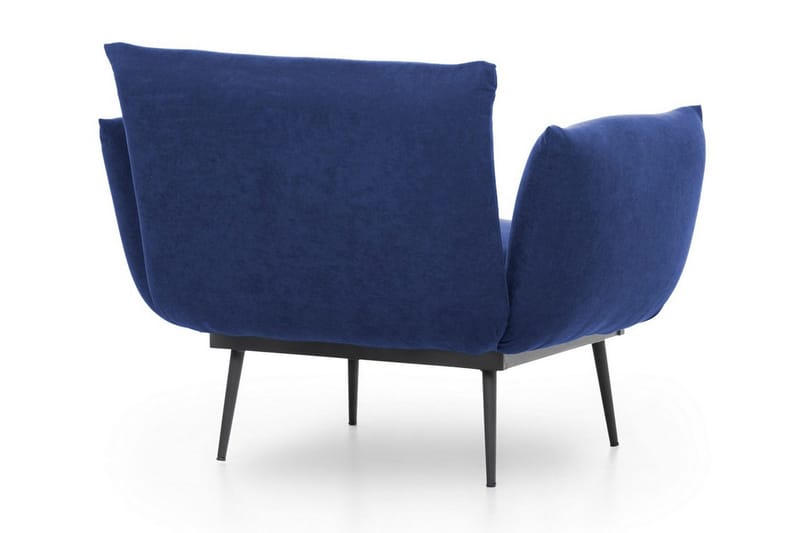 Bramelia Modern Fåtölj i Mocka med Metallben - Blå - Möbler - Stolar & fåtöljer - Fåtölj