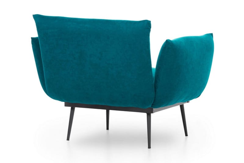 Bramelia Modern Fåtölj i Mocka med Metallben - Grön - Möbler - Stolar & fåtöljer - Fåtölj