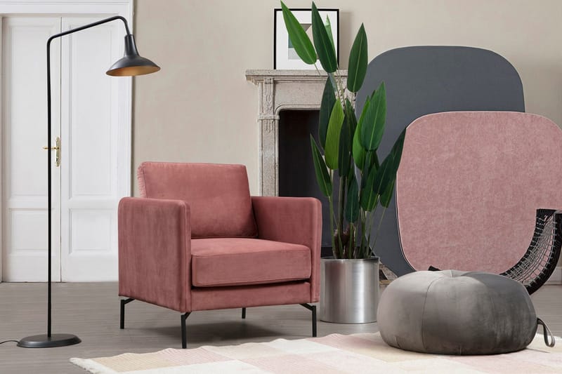 Bramelia Modern Fåtölj i Sammet - Rosa - Möbler - Stolar & fåtöljer - Fåtölj