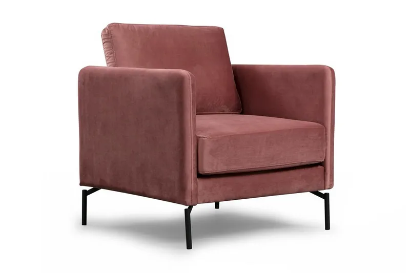 Bramelia Modern Fåtölj i Sammet, Rosa