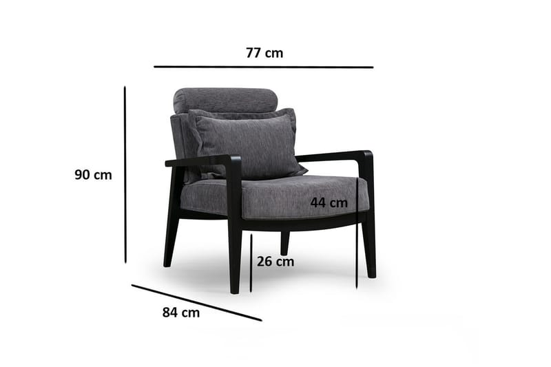 Bramelia Modern Fåtölj i Tyg - Grå - Möbler - Stolar & fåtöljer - Fåtölj