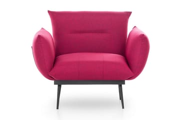 Bramelia Modern Fåtölj i Tyg med Metallben - Ceriserosa - Möbler - Stolar & fåtöljer - Fåtölj