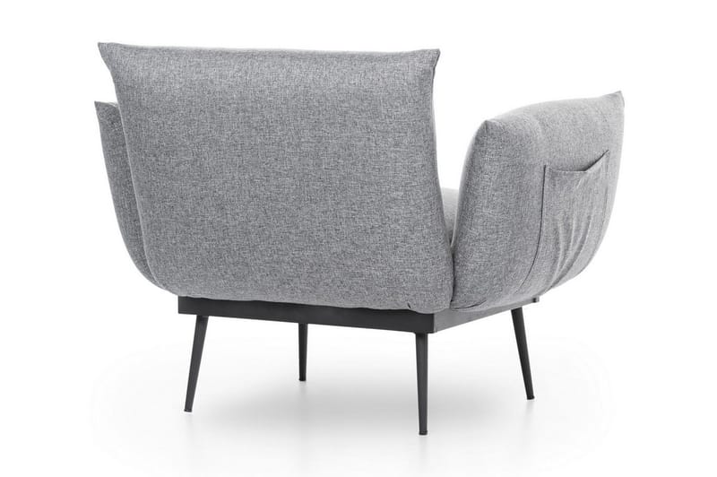 Bramelia Modern Fåtölj i Tyg med Metallben - Grå - Möbler - Stolar & fåtöljer - Fåtölj