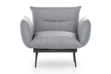 Bramelia Modern Fåtölj i Tyg med Metallben - Grå - Möbler - Stolar & fåtöljer - Fåtölj