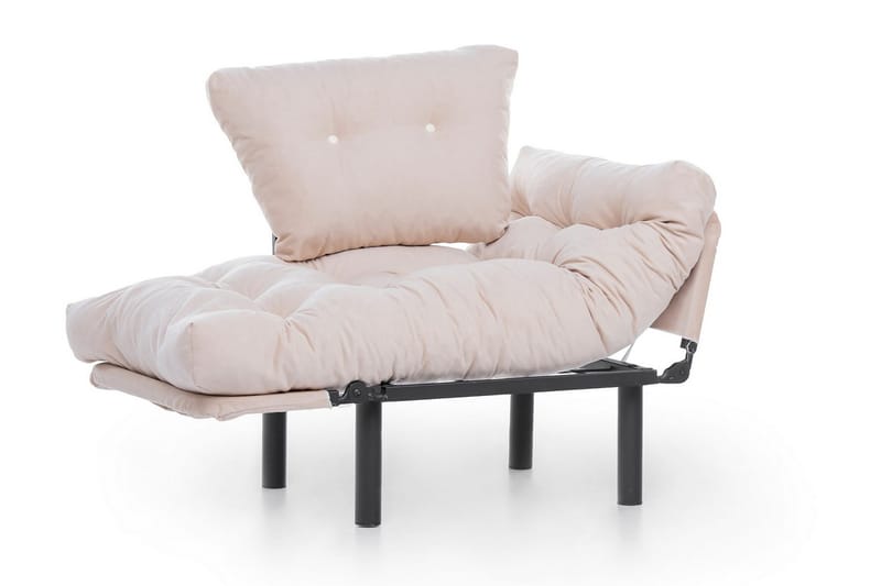 Bramelia Modern Fåtölj i Tyg med Metallstativ - Beige - Möbler - Stolar & fåtöljer - Fåtölj