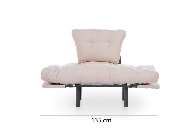 Bramelia Modern Fåtölj i Tyg med Metallstativ - Beige - Möbler - Stolar & fåtöljer - Fåtölj