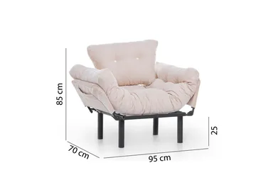 Bramelia Modern Fåtölj i Tyg med Metallstativ - Beige - Möbler - Stolar & fåtöljer - Fåtölj