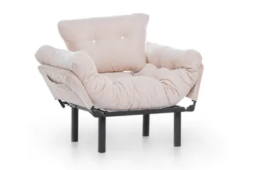 Bramelia Modern Fåtölj i Tyg med Metallstativ - Beige - Möbler - Stolar & fåtöljer - Fåtölj