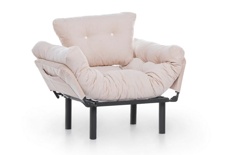 Bramelia Modern Fåtölj i Tyg med Metallstativ - Beige - Möbler - Stolar & fåtöljer - Fåtölj