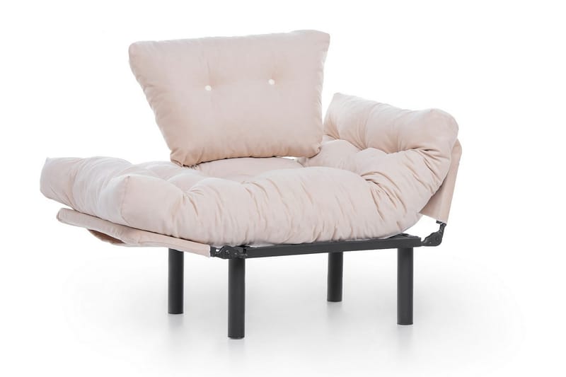Bramelia Modern Fåtölj i Tyg med Metallstativ - Beige - Möbler - Stolar & fåtöljer - Fåtölj