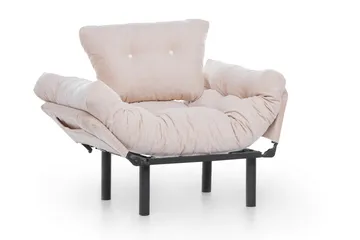 Bramelia Modern Fåtölj i Tyg med Metallstativ - Beige - Möbler - Stolar & fåtöljer - Fåtölj