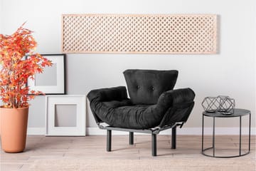 Bramelia Modern Fåtölj i Tyg med Metallstativ - Svart - Möbler - Stolar & fåtöljer - Fåtölj