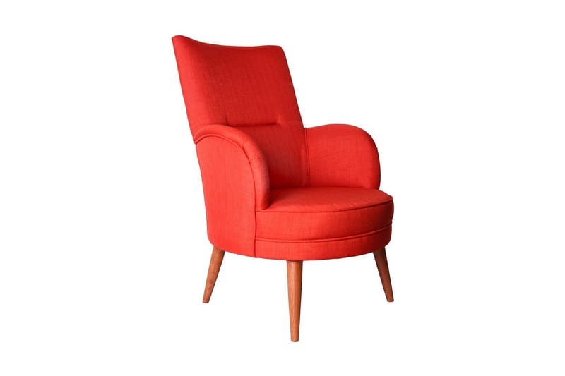 Brandn Fåtölj med Armstöd, Röd