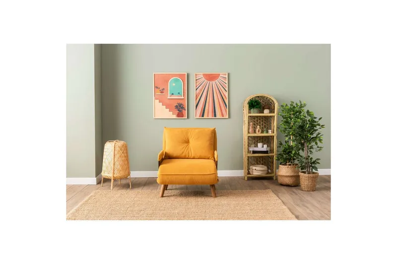 Canelo Bäddfåtölj - Senapsgul Gul - Möbler - Soffa - Bäddsoffa