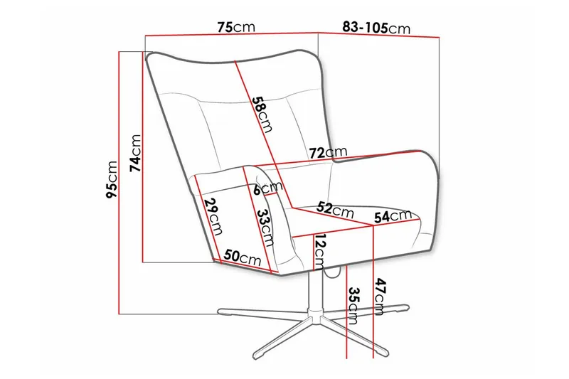Carney Fåtölj Red - Möbler - Stolar & fåtöljer - Fåtölj
