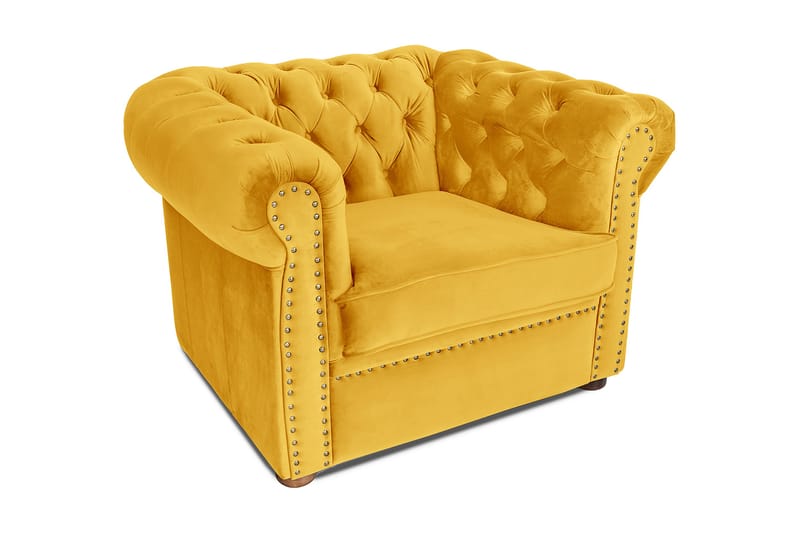 Chesterfield Deluxe Fåtölj - Gul - Chesterfield fåtölj