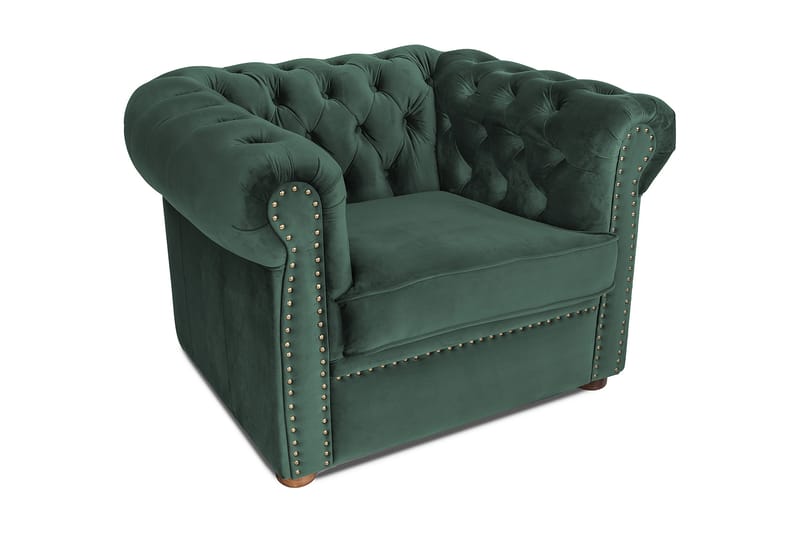 Chesterfield Deluxe Fåtölj - Mörkgrön - Möbler - Stolar & fåtöljer - Fåtölj - Chesterfield fåtölj