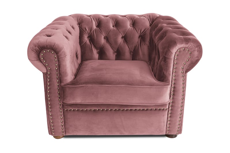 Chesterfield Deluxe Fåtölj - Rosa - Chesterfield fåtölj