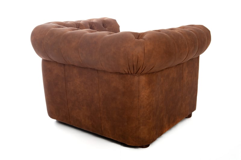 Chesterfield Deluxe Fåtölj - Brun - Chesterfield fåtölj