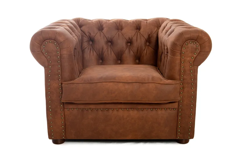 Chesterfield Deluxe Fåtölj - Brun - Möbler - Stolar & fåtöljer - Fåtölj - Chesterfield fåtölj