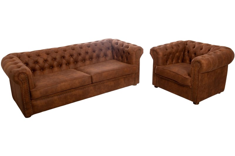 Chesterfield Deluxe Fåtölj - Brun - Möbler - Stolar & fåtöljer - Fåtölj - Chesterfield fåtölj