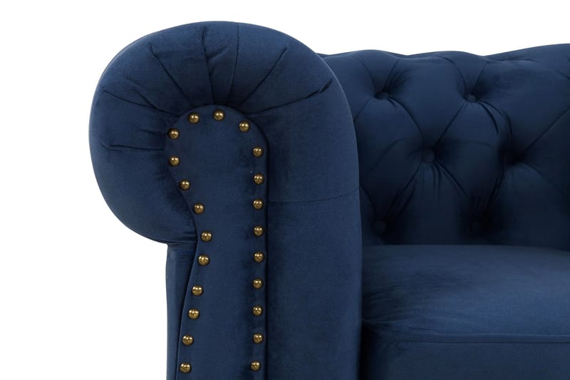 Chesterfield Deluxe Fåtölj - Petrolblå Sammet - Möbler - Stolar & fåtöljer - Fåtölj - Chesterfield fåtölj