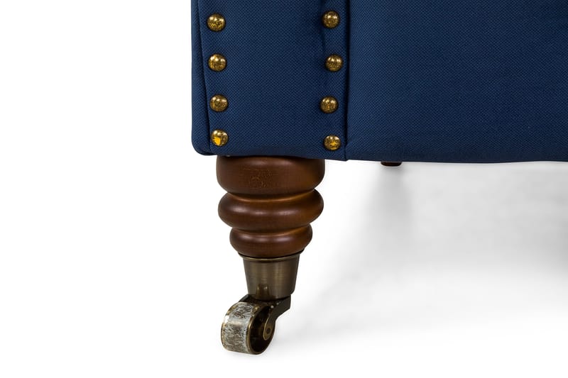 Chesterfield Deluxe Fåtölj - Petrolblå Sammet - Möbler - Stolar & fåtöljer - Fåtölj - Chesterfield fåtölj