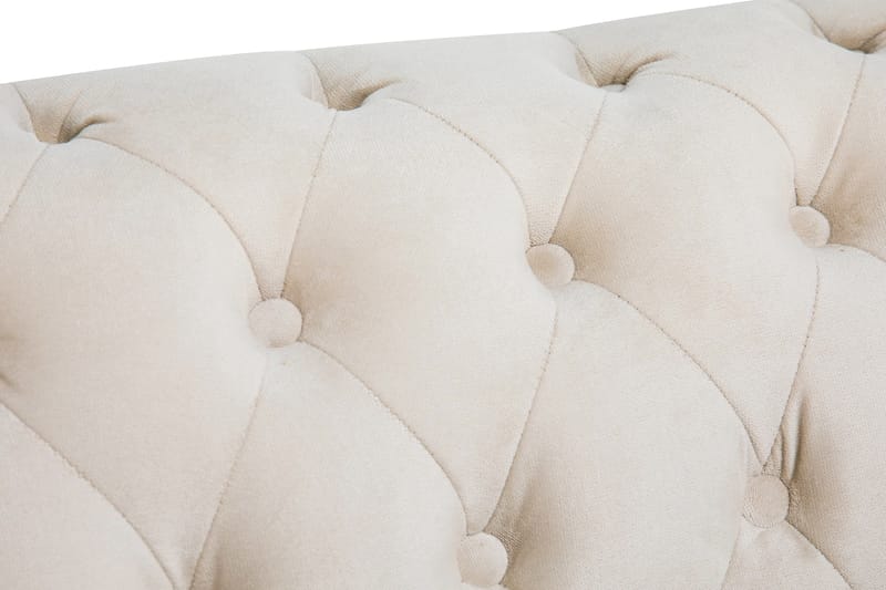 Chesterfield Deluxe Sammetsfåtölj - Beige - Möbler - Stolar & fåtöljer - Fåtölj - Chesterfield fåtölj