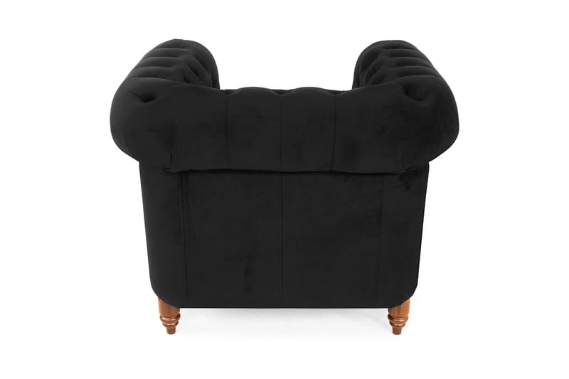 Chesterfield Deluxe Sammetsfåtölj - Svart - Möbler - Stolar & fåtöljer - Fåtölj - Chesterfield fåtölj