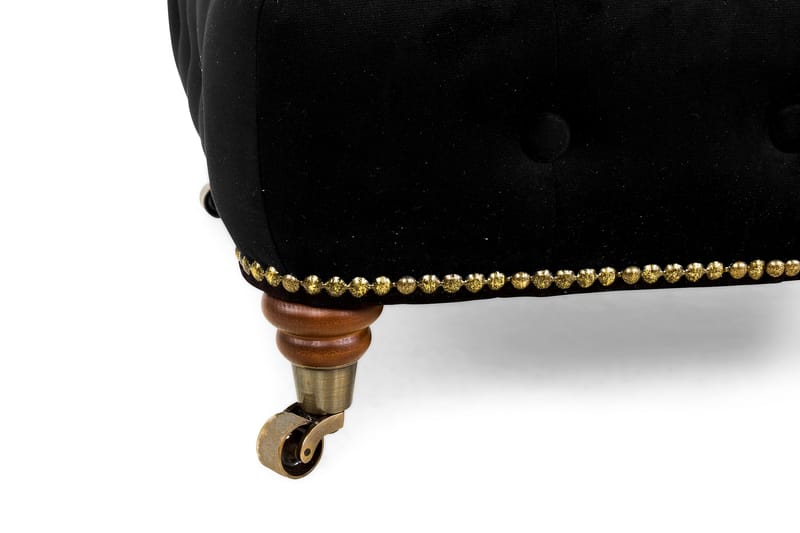 Chesterfield Deluxe Sammetsfåtölj - Svart - Möbler - Stolar & fåtöljer - Fåtölj - Chesterfield fåtölj