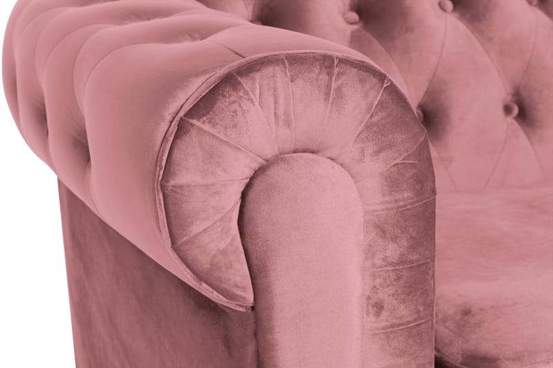 Chesterfield Lyx Fåtölj - Rosa Sammet - Möbler - Stolar & fåtöljer - Fåtölj - Chesterfield fåtölj